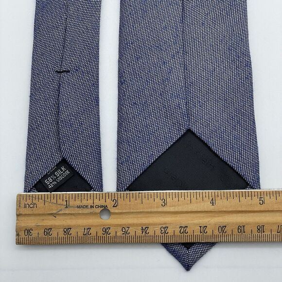 Calvin Klein Silk Blend Neckties Lot of 3 Blue Denim Window Pane Casual Elegant - Picture 8 of 16